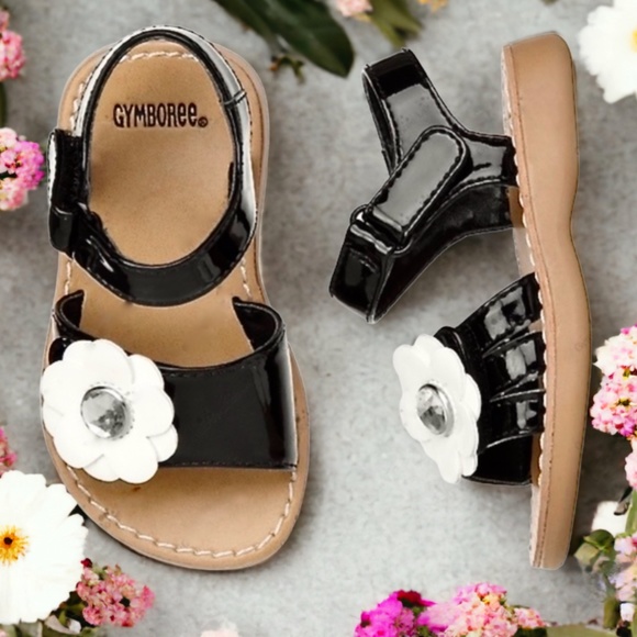 Gymboree black sandals with bejeweled flower. - Picture 15 of 15